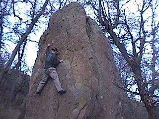 Luke finally gets some quality bouldering time after being dragged up multiple Playground routes by a damn roped climber.