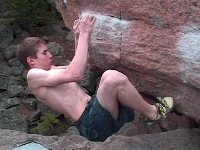 Daniel Woods on "The Turning Point" (V9) - Satellite Boulders, Flatirons.