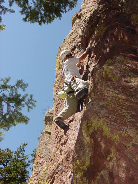 Date:April 10,2003<br>
Halfway up the route.<br>
Photographer:Joe Sprague