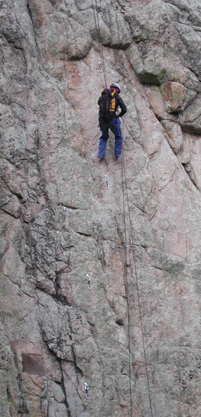 Dan rapping past the roof overhang.