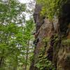 Mid-route on lead. Pretty fun and diverse climbing