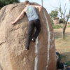 Brant finding the balancy moves to the top on Shivalik's sharp holds.