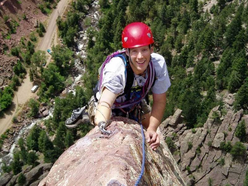 Aron & I cruised this arete on 8/6. Lots of fun but better with 2 hands.