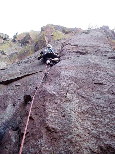 The first pitch is surprisingly hard after the crux.