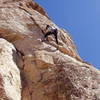 Bart Calkins starting up the beautiful layback flake.