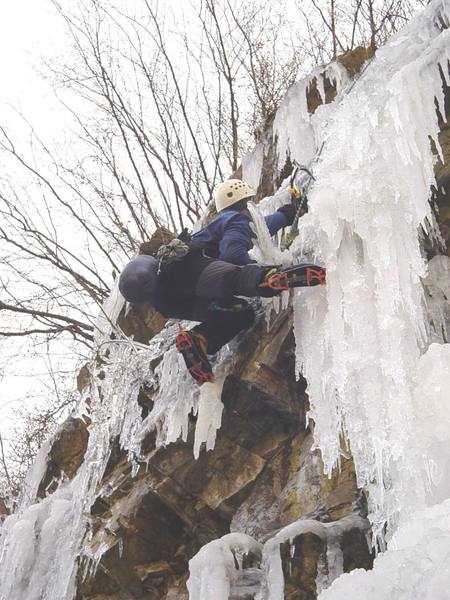 Matt getting funky at the first tunnel flows.  Note the sleeping bag.