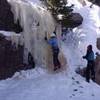 WI3 Yellow Ice, briefly.  Not much ice.  Probably better as a ice bouldering area.