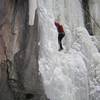 Scott Welsh enjoying the thick ice.