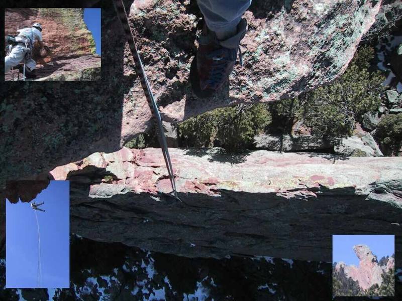 Montage shot of the route and rappel, very cool position from start to finish.