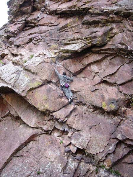 Approaching the 10c crux.