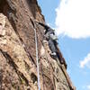 Just below the crux