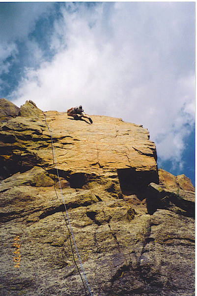 Jimn Seiler on the cruxy upper face.