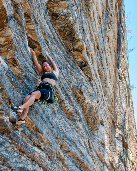 Mary Jamison climbing one of many classic lines on this beautiful wall, Galunlati (12b/7b).
<br>

<br>
Photo: @dirtysouthclimber
<br>
Climber: @marycjamison