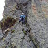 Photo by Errett Allen.  The climb looked nice, but we bailed about 30 seconds later when the snow and gale force winds blew in faster than we expected.