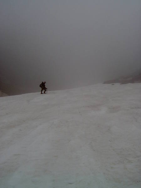 Ed McDonald 15 minutes into the couloir. 