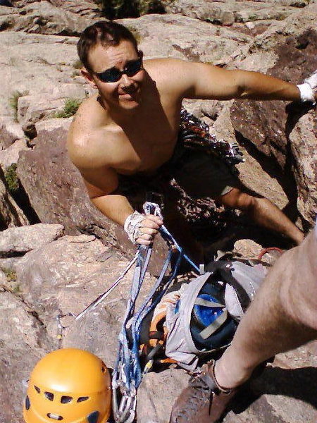 Kevin on the belay ledge.