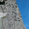 Climber, Craig Blankenship with Kevin Lorda on Belay<br>
Photographer, Dan Nifong shooting from the midway ledge on the First Buttress.<br>
Date was 8/6/04.