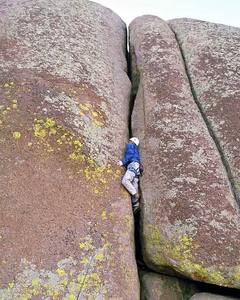Rick Sanders just getting to the easier section in the middle of the climb.