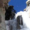 Tom leading the crux in Martha's Gully. Mt. Lady Washington 10-16-04.