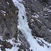 Tim leading the unnamed gully in great conditions. Photo by Nick Kuhn. 12.28.04.