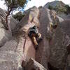 Dave Gentry entering the crux of Emerald City.