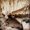 Approaching the saddle stalactite.