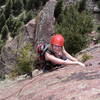 Sarah enjoying the final crack to the summit.