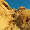 Sunset soloists on The Eye (5.1), Joshua Tree NP