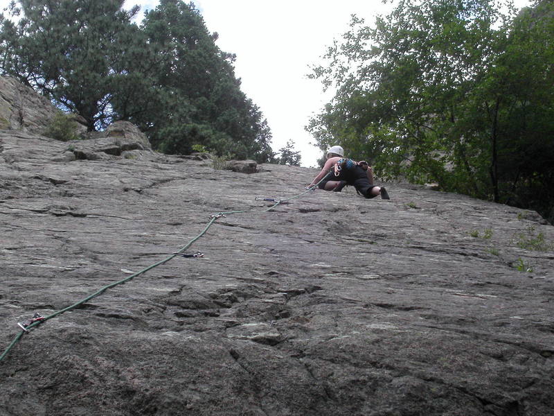 Nickie Kelly nearing the top of the slab.