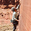 Chris on the arete of Plush