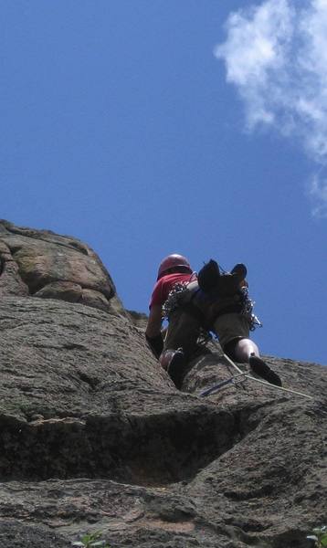 Jamming is easy on P4. Enjoy, there's plenty of 5.9 on the next pitch. Photo by Patrick Clarke.