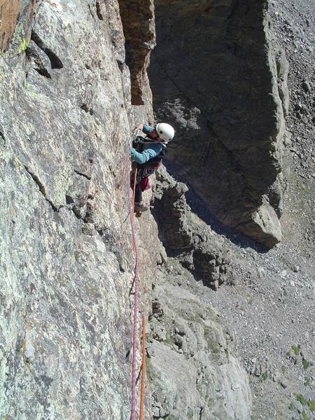 About to reach the first belay.