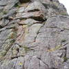 The Hanged Man.  The crux is the roof at the first bolt; the climbing above is much easier.