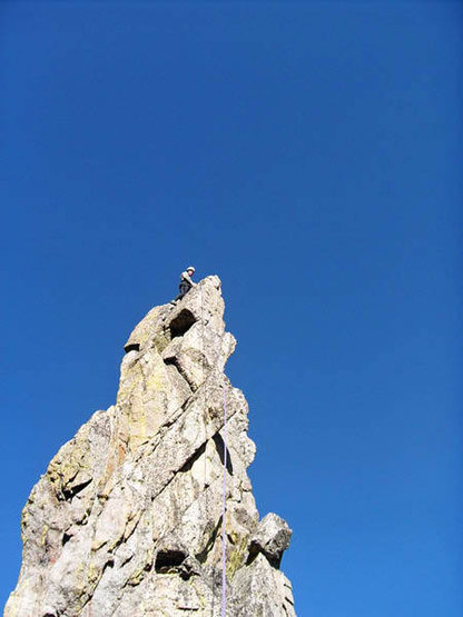 Mark Oveson on the summit of the Bishop's Scepter.