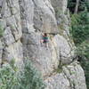 Sheri Kessler approaching the top of Mystery Ship.