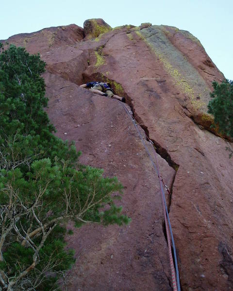 The pod is a restful place to hang out after the steep crack below.