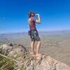 Enjoying some chocolate milk on the summit. Best post-climb drink. No cap.