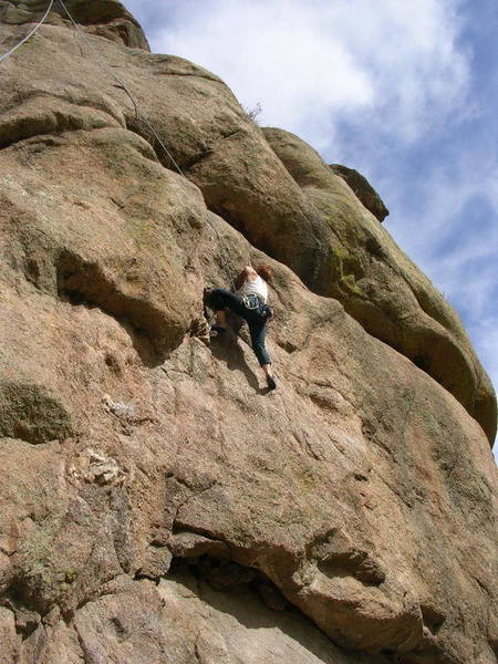 Deb getting into the fun 1st crux bit.