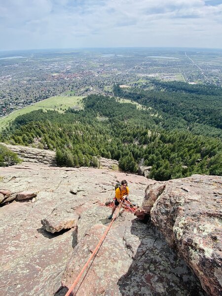 John Holly at the top of the 2nd pitch - probably a little higher than most people stop for the second pitch.