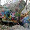 "Painted Rocks"
<br>
Routes L>R - Monkey Business, Paintastrophe, Cave Climb, Graffiti Crack