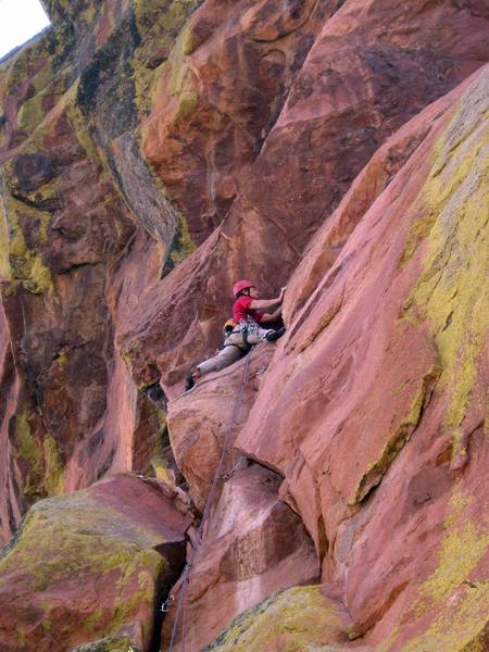 Getting good gear in at the start of the traverse.