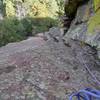 Looking down the second pitch.