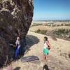 Climbing at Nut Tree. Photo by Dad in June 2020.