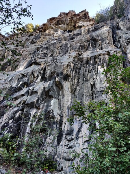 Left side of crag