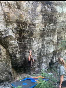 On the jugs about a third the way up the route