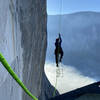 Tim jugging up pitch 10 on our second morning on the wall