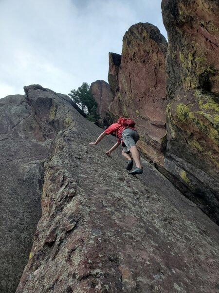 Friction climbing.