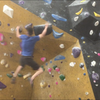 The gym usually sets 1 dyno problem per wall, in this case, a double dyno off the black wall!
