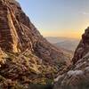 A view of Sunrise in Black Velvet Canyon from the top of P1.