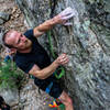 Tim Campbell keeping it together on the last sustained sequences of Bouldering 101